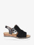 Sandales compensées à médaille rosace - Noir - 1