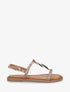 Nu-pieds bimatière à empiècement métal - Marron - 1