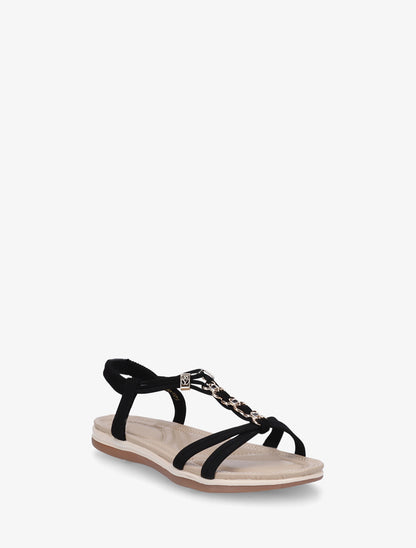 Nu-pieds à empiècement bijoux - Noir - 2