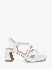 Sandales en simili à talon haut - Blanc - 1