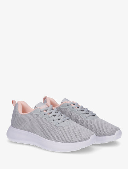 Sneakers unies en mesh - Gris - 4