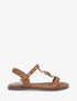 Sandales en suédine à empiècement bijou - Marron - 1