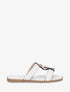 Nu-pieds en simili à boucle décorative - Blanc - 1
