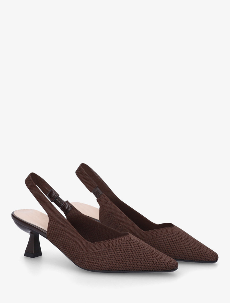 Escarpins Mary Jane à Double Bride Marron