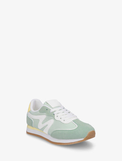 Sneakers à empiècement nubuck - Vert d&