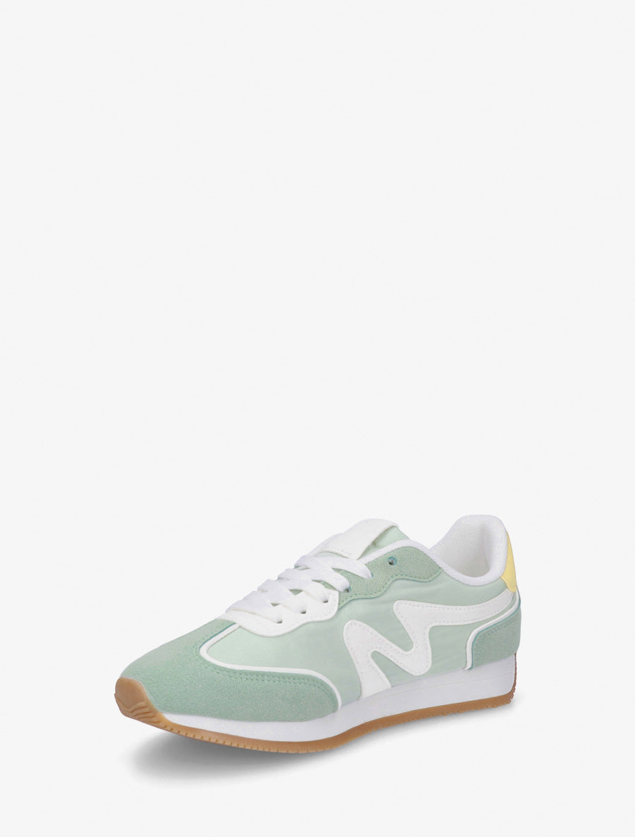 Sneakers à empiècement nubuck - Vert d&