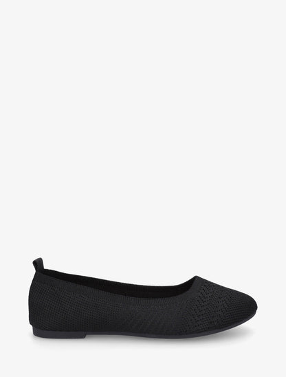 Ballerines basiques en tissu - Noir - 1