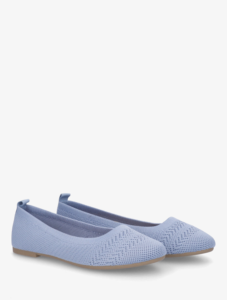 Ballerines basiques en tissu - Bleu clair - 4