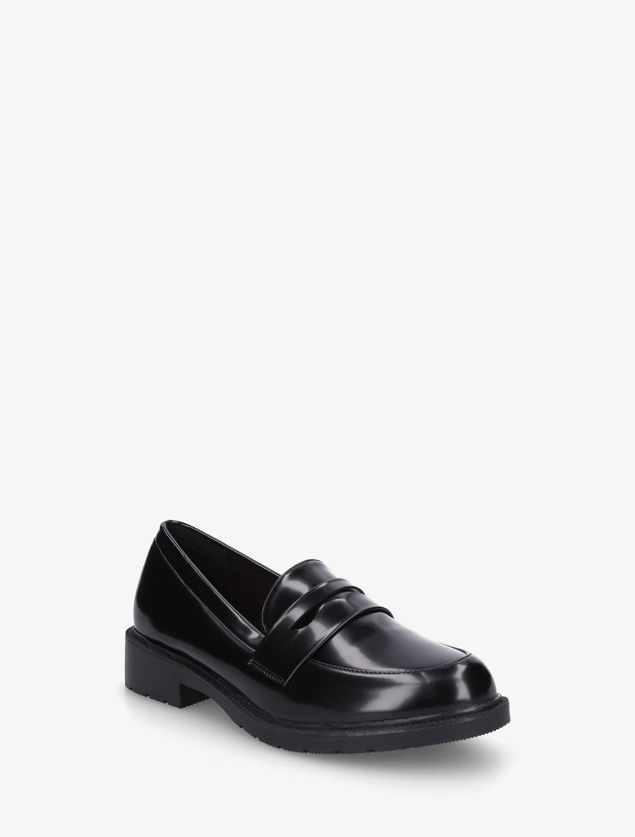 Mocassins unis en simili - Noir - 2