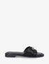 Claquettes en simili à empiècement métal - Noir - 1