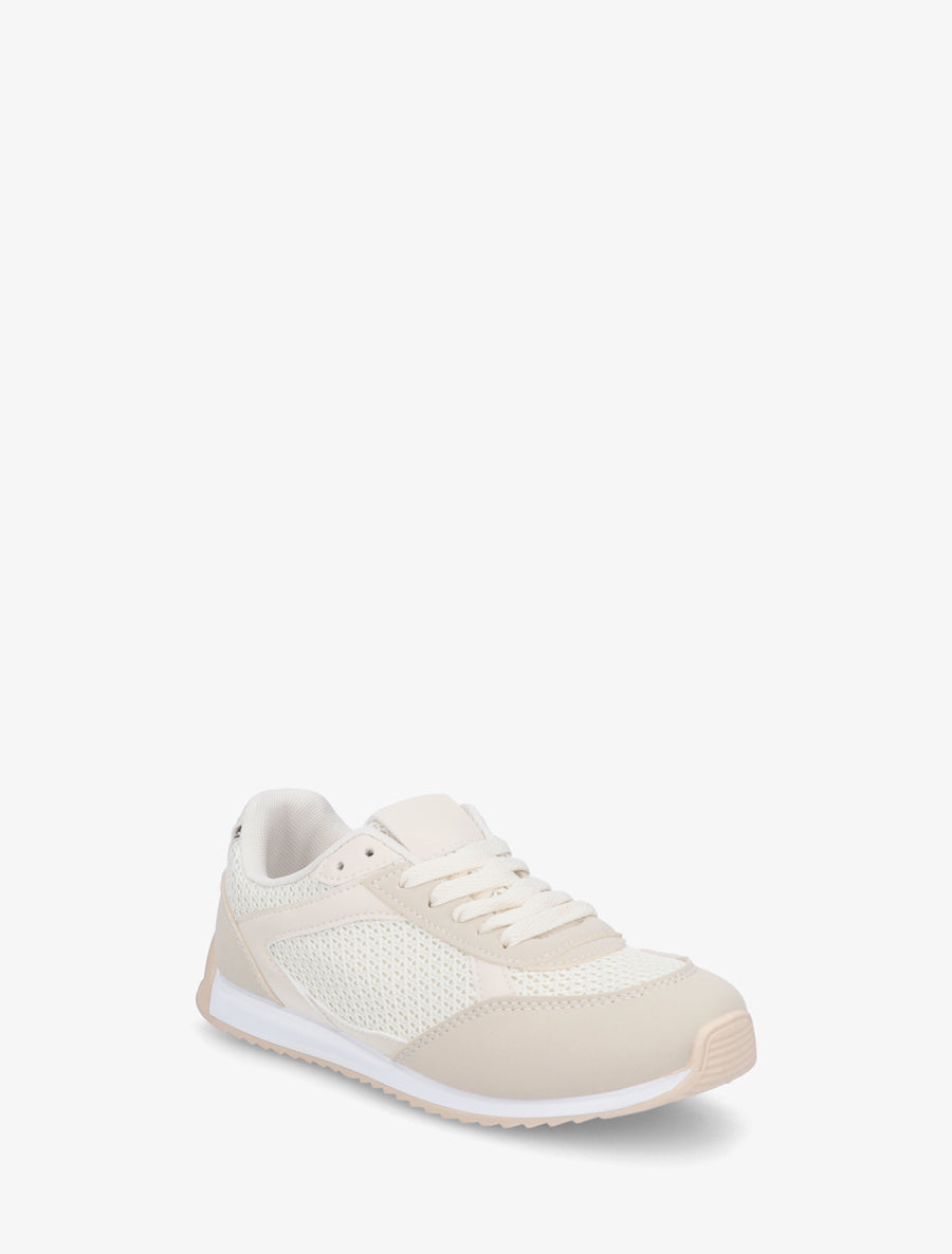 Baskets casual en tissu et simili - Beige - 2