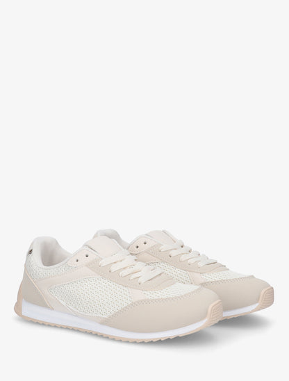 Baskets casual en tissu et simili - Beige - 4