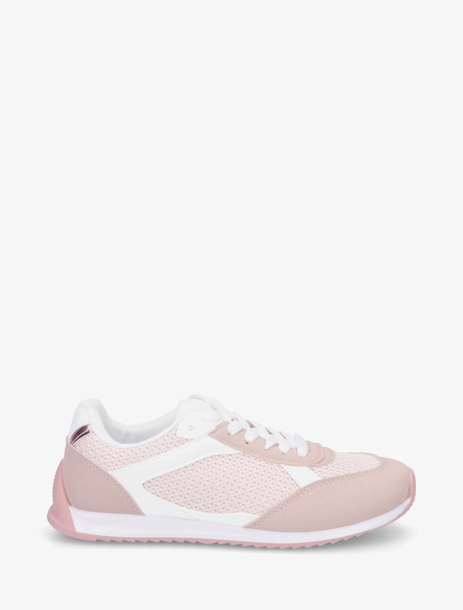 Baskets casual en tissu et simili - Rose - 1