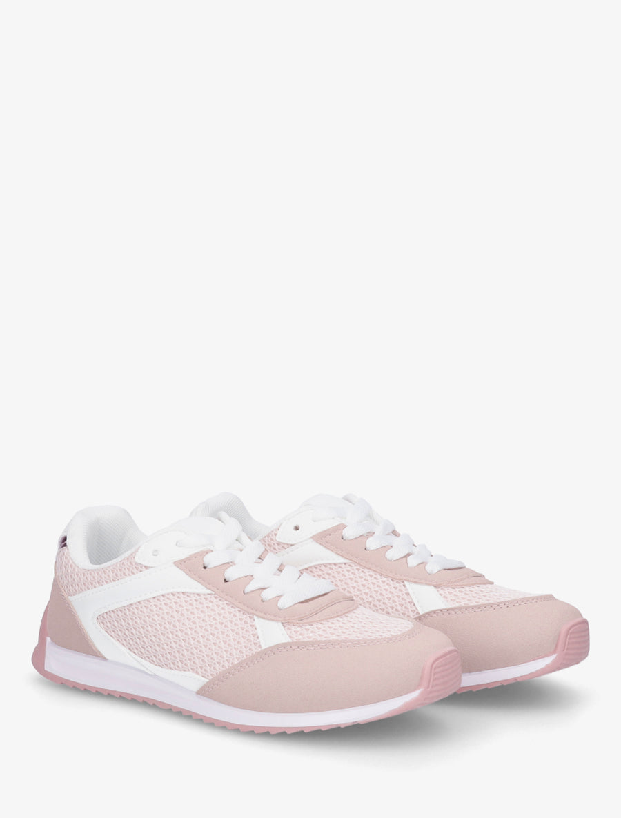 Baskets casual en tissu et simili - Rose - 4