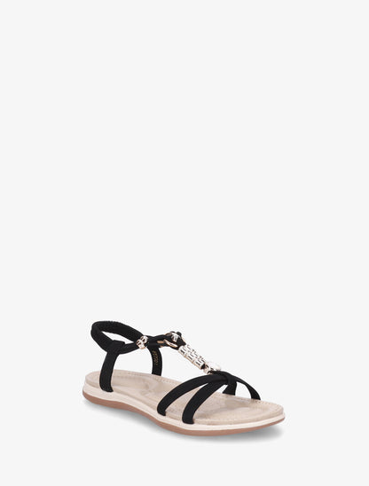 Nu-pieds à empiècement bijoux - Noir - 2
