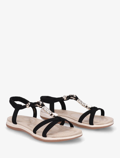 Nu-pieds à empiècement bijoux - Noir - 4