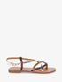 Nu-pieds effet craquelé à brides croisées - Camel - 1