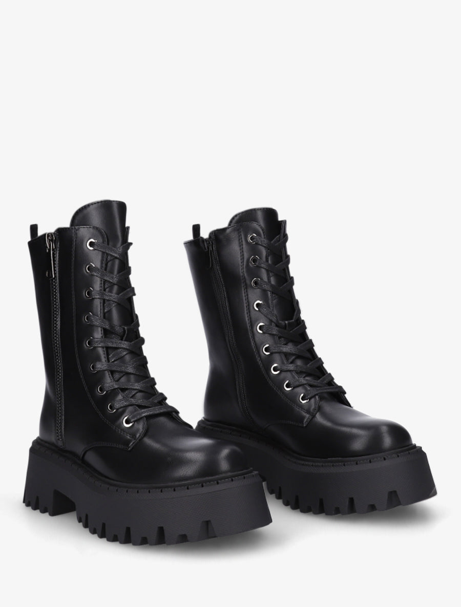 Bottines montantes style rangers - Noir - 4