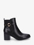 Bottines en simili à cheville élastiquée - Noir - 1