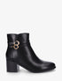 Bottines en simili à double boucles - Noir - 1