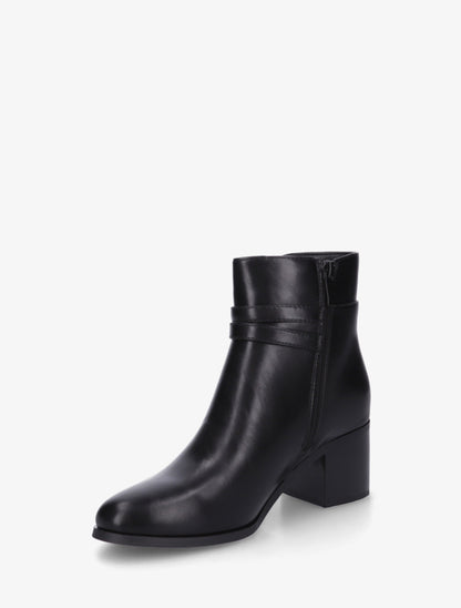 Bottines en simili à double boucles - Noir - 3
