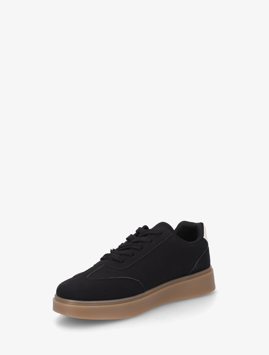 Sneakers à semelle en caoutchouc - Noir - 3