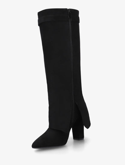 Bottes en suédine à revers - Noir - 3