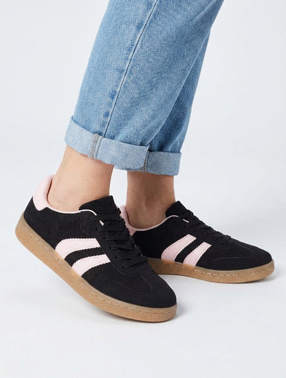 Sneakers en tissu côtelé - Noir