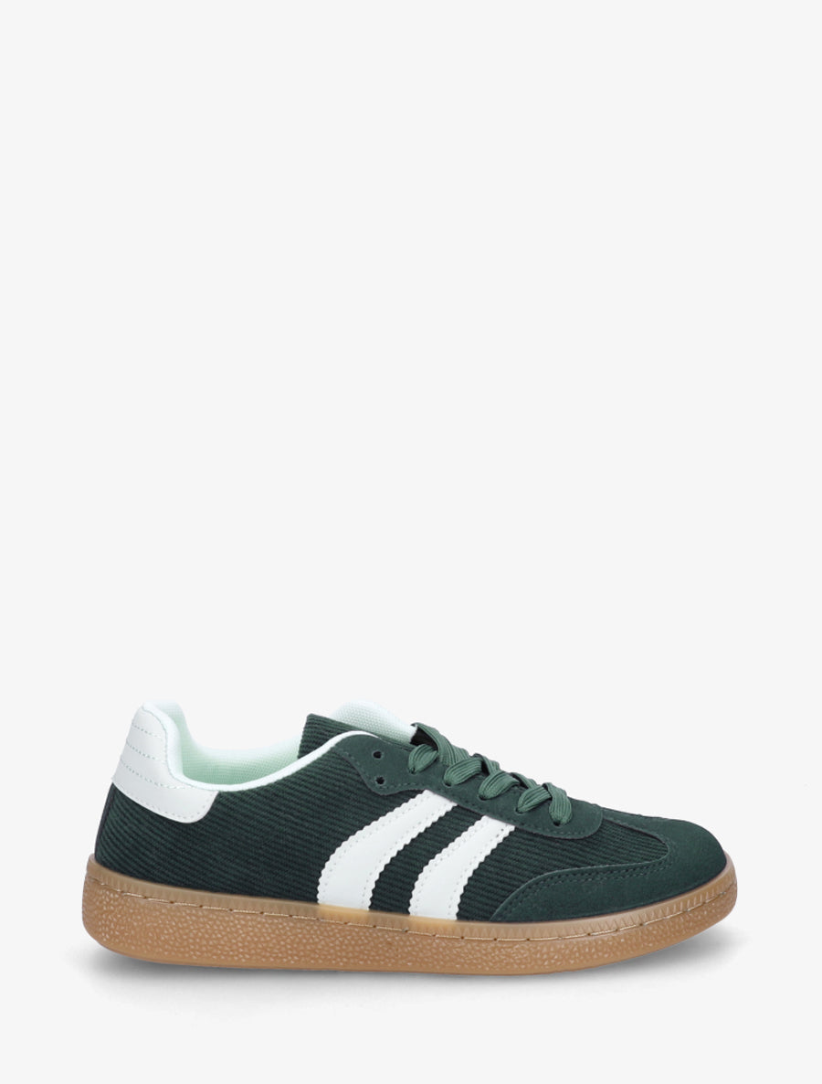 Sneakers en tissu côtelé - Vert sapin - 1
