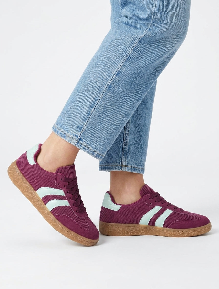 Sneakers en tissu côtelé - Violet