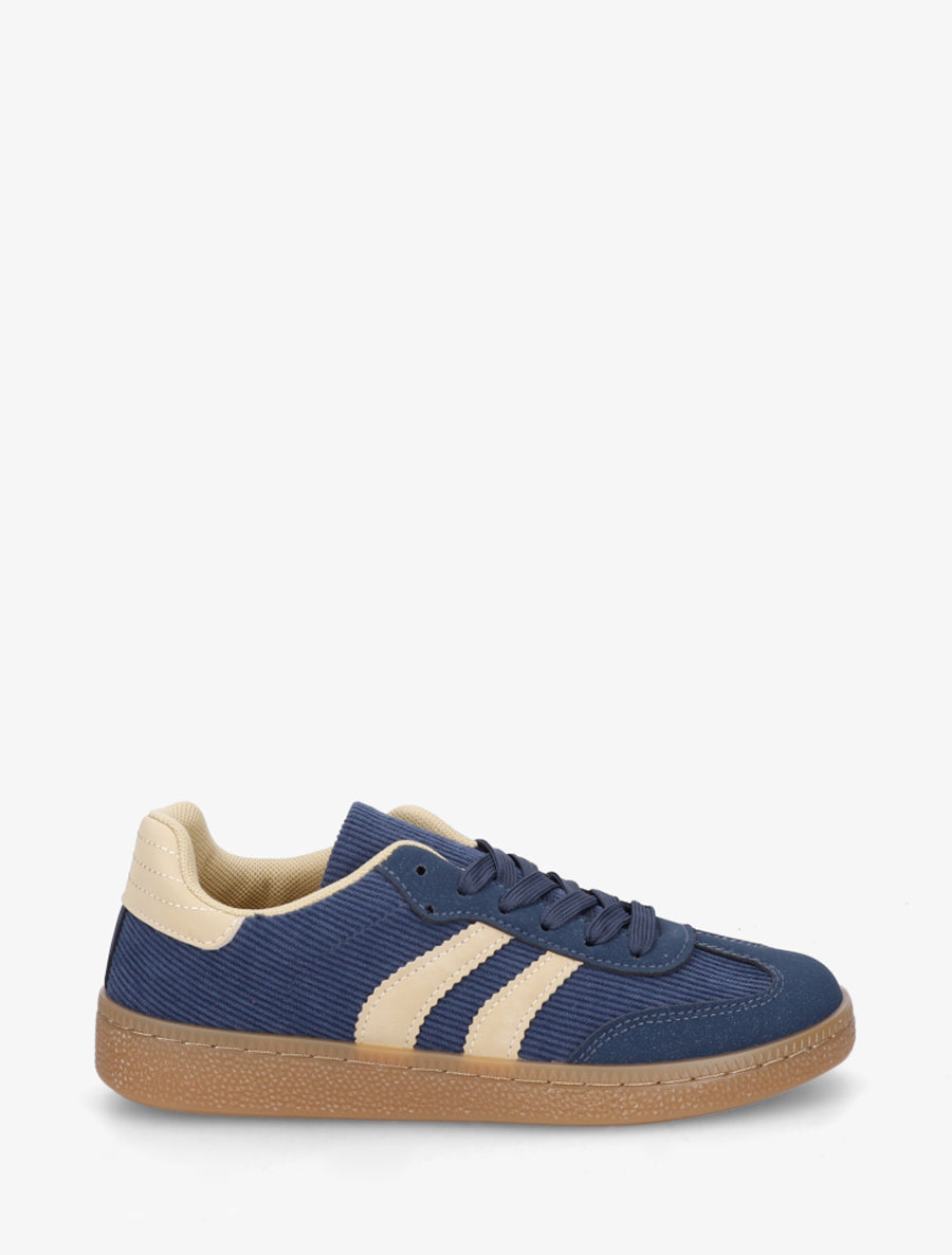 Sneakers en tissu côtelé - Bleu - 1