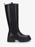 Bottes élastiquées en simili - Noir - 1