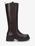Bottes élastiquées en simili - Chocolat - 1