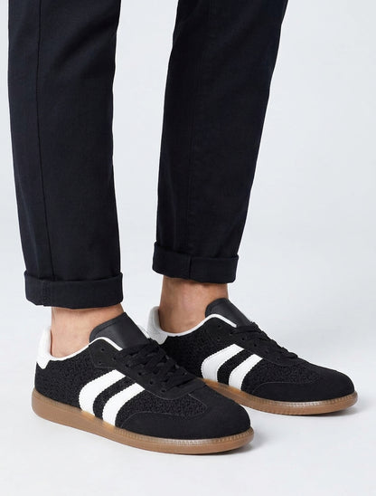 Sneakers en maille et bandes contrastantes - Noir