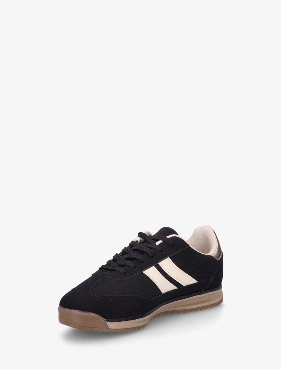Sneakers en suédine et effet nubuck - Noir - 3