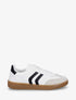 Sneakers effet nubuck à semelle caoutchouc - Blanc - 1