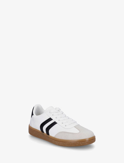 Sneakers effet nubuck à semelle caoutchouc - Blanc - 2
