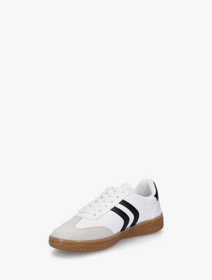 Sneakers effet nubuck à semelle caoutchouc - Blanc - 3
