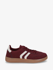 Sneakers effet nubuck à semelle caoutchouc - Bordeaux - 1
