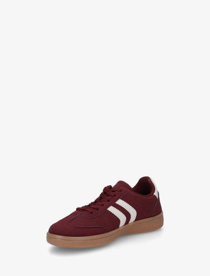 Sneakers effet nubuck à semelle caoutchouc - Bordeaux - 3