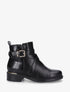 Bottines imprimé croco à sangles croisées - Noir - 1