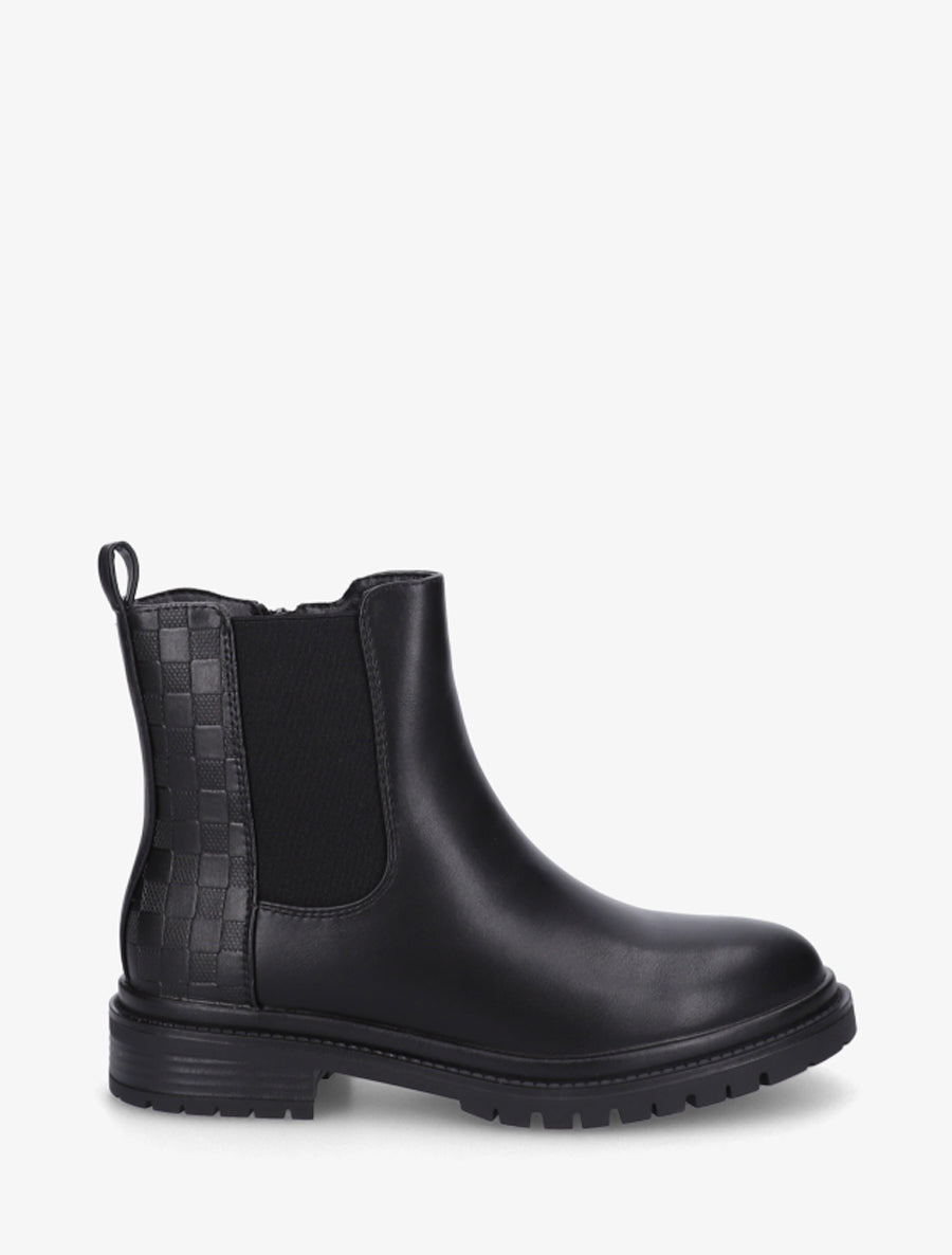 Bottines élastiquées à contrefort damier - Noir - 1
