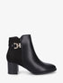 Bottines bimatière à boucle strassée - Noir - 1