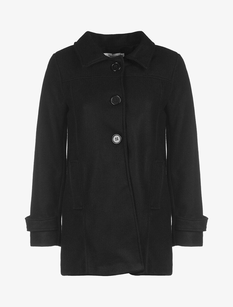 Manteau en feutre court - noir - 1