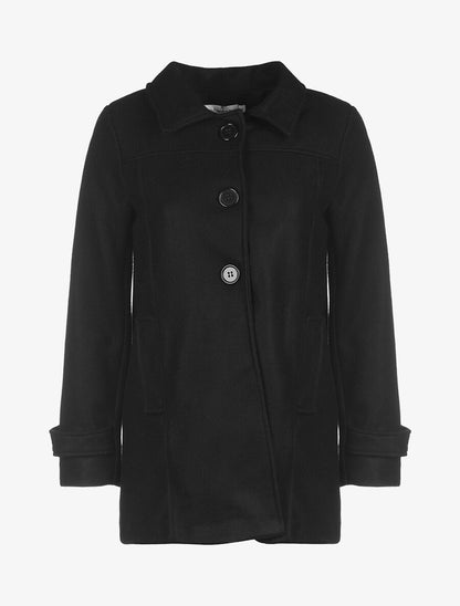 Manteau en feutre court - noir - 1