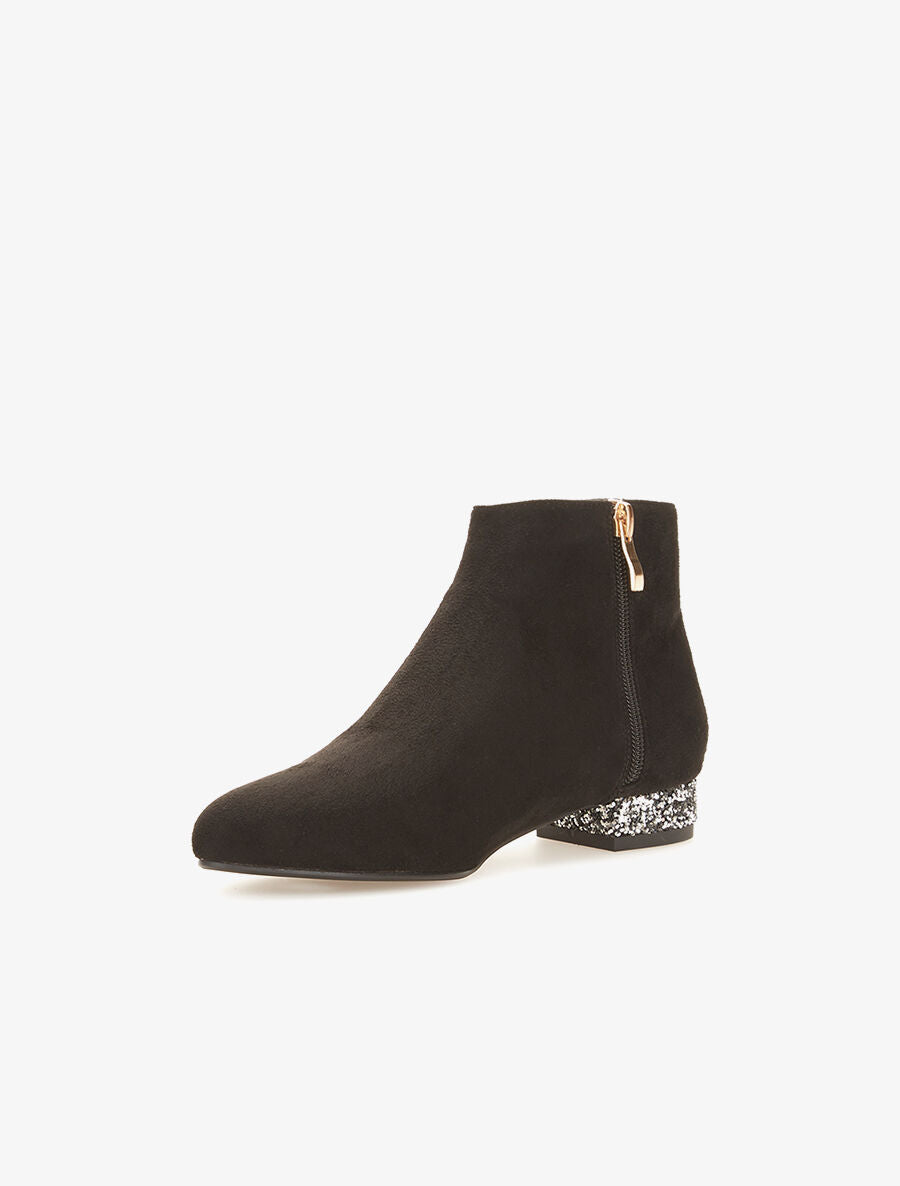 Bottines basses talons à paillettes - noir - 3