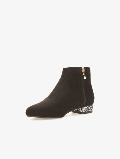 Bottines basses talons à paillettes - noir - 3