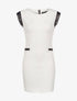 Robe détails simili cuir - blanc - 1