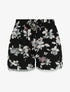 Short imprimé été fleuri à bords en crochet - Noir - 4