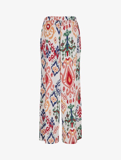 Pantalon ample imprimé aztèque - Blanc - 2